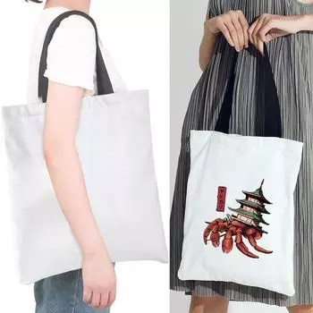 Женская сумка-тоут для покупок, милая сумка на плечо серии Monster, женские складные многоразовые школьные сумки для хранения 24*26cm