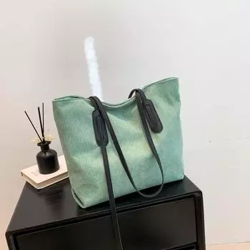 Женская сумка-тоут Флисовая сумка через плечо Большая вместительная сумка Модная нишевая универсальная сумка-тоут Tide серый