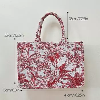 Женская сумка-тоут Гуанчжоу, большая вместительная сумка, дорожная сумка через плечо с вышивкой, высококачественная сумка красный