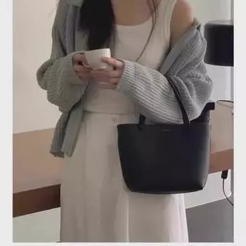 «Женская сумка-тоут и кроссбоди из натуральной кожи большой вместимости 2024 года» чёрный