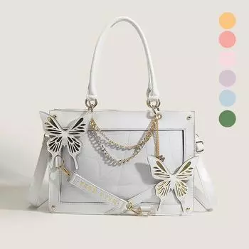 Женская сумка-тоут из искусственной кожи Dark Gothic Maze Butterfly Pain Bag через плечо One Size розовый