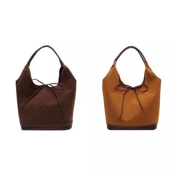 Женская сумка-тоут из искусственной кожи, модная сумка-ведро, шикарная сумка-хобо, большая рабочая сумка (Кофе)