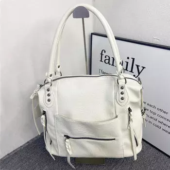 Женская сумка-тоут из искусственной кожи с верхней ручкой через плечо для поездок на работу, свиданий и работы