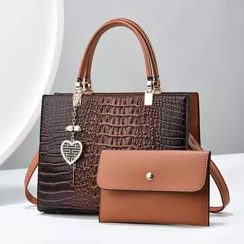 Женская сумка-тоут из кожи, большая вместительная сумка через плечо, женская сумка через плечо, классическая женская сумка для вечеринок и кошельки 27x11x21cm