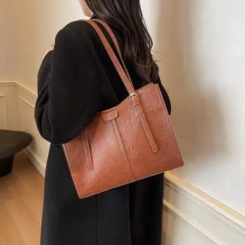 Женская сумка-тоут из мягкой кожи, сумка через плечо для поездок на работу, сумка через подмышку красный