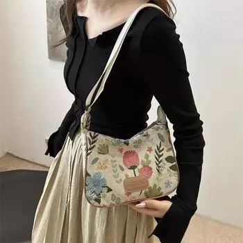 Женская сумка-тоут из набивной ткани, модная сумка через плечо, модная сумка one size фиолетовый