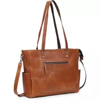 Женская сумка-тоут из натуральной кожи, сумки-портфели и сумки-сумки, сумка-шоппер с кошельком в форме сердца и небольшим мешочком для монет 16 x 12 x 5 in коричневый