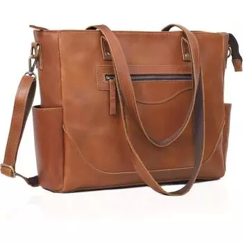 Женская сумка-тоут из натуральной кожи, сумки-портфели и сумки-сумки, сумка-шоппер с кошельком в форме сердца и небольшим мешочком для монет 16 x 12 x 5 in коричневый