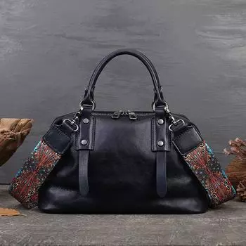 Женская сумка-тоут на молнии из натуральной кожи - Большая вместительность, деловой стиль, на плечо