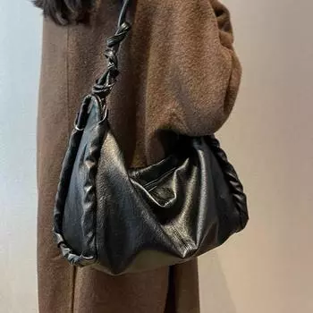 Женская сумка-тоут на одно плечо, модная, простая, большая вместительная сумка для подмышек, новая повседневная универсальная женская сумка с текстурой для поездок на работу