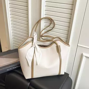 Женская сумка-тоут новая большая вместительная сумка для поездок на работу летняя универсальная высококлассная студенческая сумка через плечо белый