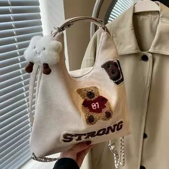 Женская сумка-тоут, новинка 2024 года, нишевый пригородный рюкзак большой вместимости, многофункциональная сумка на плечо, рюкзак High Sense розовый