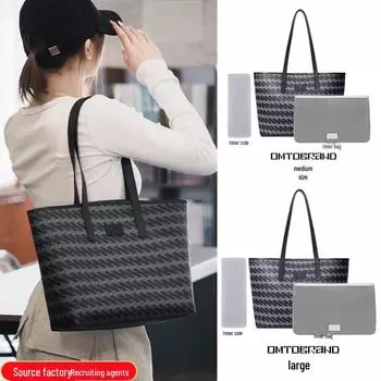 Женская сумка-тоут Omto Black Truffle большой вместимости: Стильная, высококачественная сумка через плечо для поездок на работу