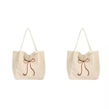 Женская сумка-тоут с бантом, модная сумка через плечо, холст для путешествий на открытом воздухе (хаки)