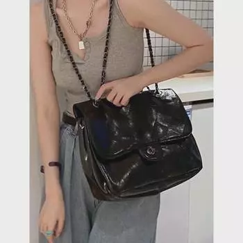 Женская сумка-тоут с бриллиантовой цепочкой 2025 года: Шикарная, вместительная сумка через плечо коричневый