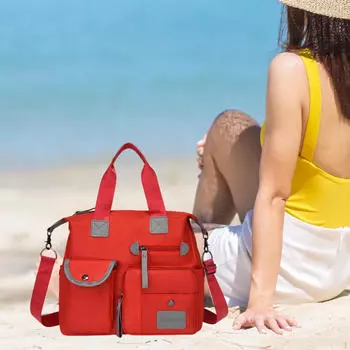 Женская сумка-тоут с несколькими карманами, сумка через плечо для камеры, ноутбука, телефона