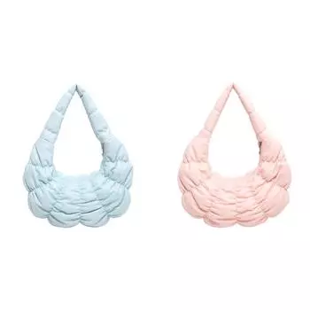 Женская сумка-тоут с облаком из искусственной кожи, плиссированная сумка для подмышек для путешествий на открытом воздухе (синий)