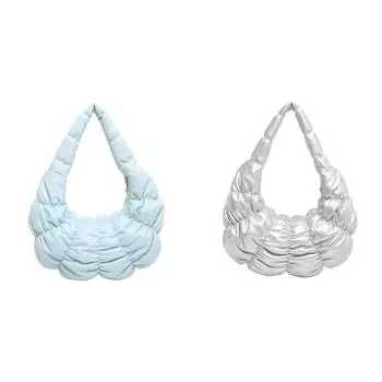 Женская сумка-тоут с облаком из искусственной кожи, плиссированная сумка для подмышек для путешествий на открытом воздухе (синий)