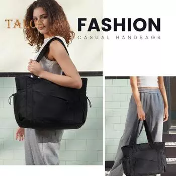 Женская сумка-тоут с подстаканником, цветная сумка-клатч, сумка-пуховик, стеганая сумка через плечо с карманами на молнии для путешествий, работы, улицы чёрный