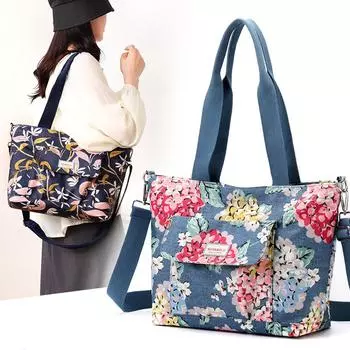 Женская сумка-тоут с принтом, легкая, вместительная, из нейлона, через плечо