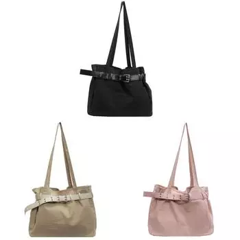 Женская сумка-тоут с внутренними карманами, нейлоновая магнитная застежка, сумка через плечо (черный) QD