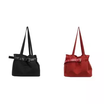 Женская сумка-тоут с внутренними карманами, нейлоновая магнитная застежка, сумка через плечо (черный) QD