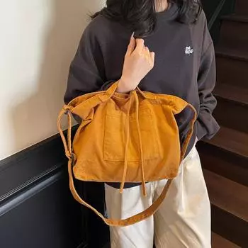 Женская сумка-тоут, студенческая сумка через плечо, сумка через плечо, большая вместимость, сумка для поездок на работу чёрный