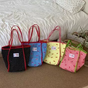 Женская сумка-тоут в клетку Bow Plaid 2024 года с тонким плечевым ремнем для поездок на работу и за покупками