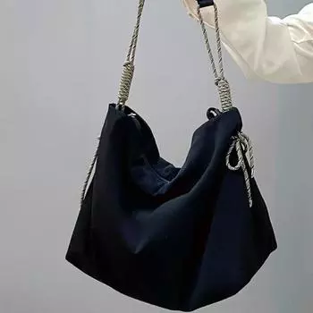 Женская сумка-тоут в модном студенческом стиле, большая вместимость, повседневная сумка через плечо с регулируемым узлом, сумка из ткани Оксфорд