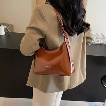 Женская сумка-тоут в стиле ретро, большая вместимость, универсальные сумки через плечо на одно плечо, модные сумки из мягкого полиуретана на осень и зиму