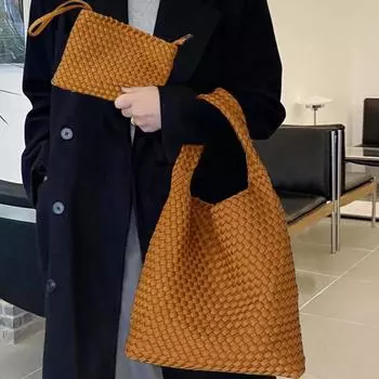 Женская сумка-тоут в стиле ретро ручной работы из нейлона большой вместимости 2024 года - модная сумка-ведро через плечо