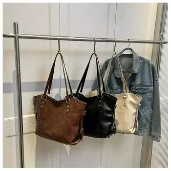 Женская сумка тренд ретро сумка-тоут сумка через плечо большой емкости усовершенствованное чувство иностранного стиля сумка через плечо чёрный