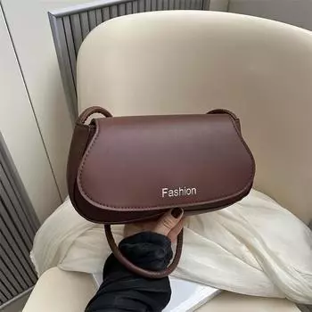 Женская сумка Весенняя модная сумка через плечо Ретро-сумка из искусственной кожи Нишевая универсальная сумка-мессенджер коричневый