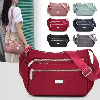 Женская сумка Водонепроницаемая Оксфордская сумка через плечо Сумка для мам Сумка через плечо для людей среднего и пожилого возраста серый/фиолетовый