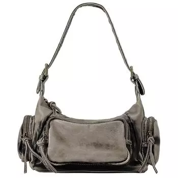 Женская сумка в британском стиле, роскошная дизайнерская мягкая кожаная винтажная сумка на плечо, 2024, сумка для подмышек с несколькими карманами, сумка Y2K в стиле панк