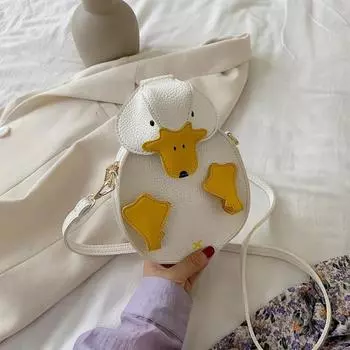 Женская сумка в форме утки контрастного цвета, женская сумка через плечо из мягкой искусственной кожи, милые сумки и кошелек с рисунком утки для девочек