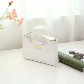 Женская сумка в клетку с тиснением, сумка-багет, популярная мода 2025, наплечная сумка-сачел, сумка для мобильного телефона и мелочи белый