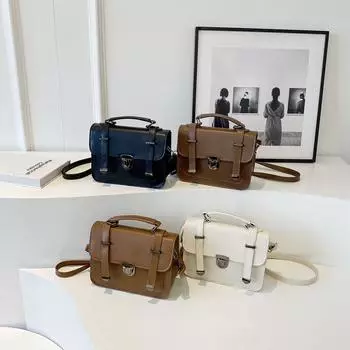 Женская сумка в стиле ретро, однотонная, новая зимняя модная, маленькая квадратная сумка, повседневная, модная, женская сумка через плечо