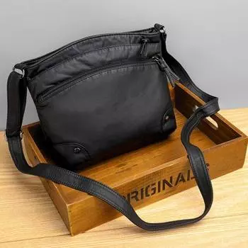 Женская сумка в стиле ретро с двойной молнией из мягкой кожи, женские сумки через плечо, дизайнерские женские сумки через плечо, сумки чёрный