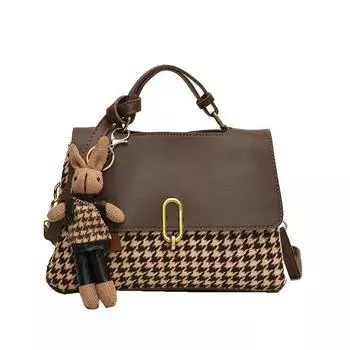 Женская сумка в стиле ретро с принтом «тысяча птиц», вместительная переносная сумка-мессенджер. чёрный