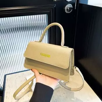 Женская сумка в стиле ретро с рисунком личи 2024 года, новая модная сумка через плечо на осень и зиму, высококачественная женская портативная маленькая квадратная сумка чёрный