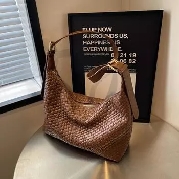 Женская сумка в стиле ретро с текстурой интернет-знаменитостей. Новинка 2023 года. Сумка через плечо на одно плечо, модная большая сумка для путешествий под мышками.