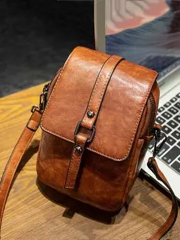 Женская сумка в стиле ретро с заклепками, декоративная, легкая и повседневная, двухслойная, вместительная, с отверстиями для наушников