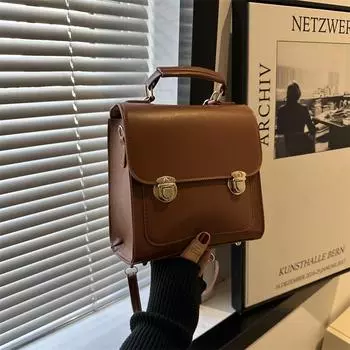 Женская сумка в стиле ретро, сумка в стиле колледжа, модная многофункциональная сумка через плечо, женская сумка-мессенджер, повседневный универсальный рюкзак хаки