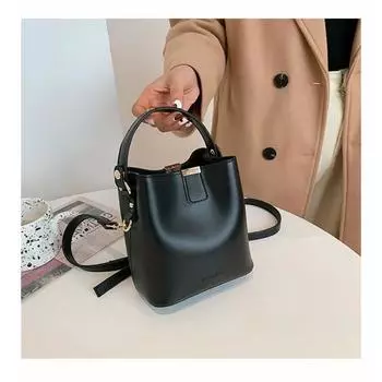 Женская сумка-ведро большой вместимости, осень-зима, новая простая атмосферная сумка через плечо в европейско-американском стиле, ретро-сумка света кофе