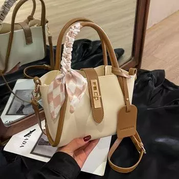 Женская сумка-ведро через плечо 2024 года — стильная осенняя сумка, трансформируемая на одно плечо или портативная, идеально подходит для работы 24*11*15 зелёный