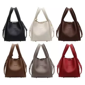 Женская сумка-ведро из искусственной кожи, элегантная сумка-слинг, большая вместимость с чехлом, дорожная сумка для улицы чёрный