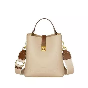 Женская сумка-ведро из натуральной кожи, сумка-мессенджер (19*12,5*20,5 см) 612341029 коричневый