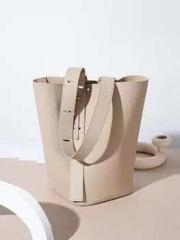 Женская сумка-ведро из натуральной кожи - стильная, вместительная, универсальная сумка