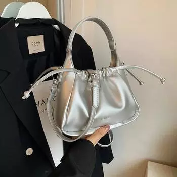 Женская сумка-ведро из шнура, универсальная сумка на одно плечо, элегантный нишевый популярный стиль, новинка осени